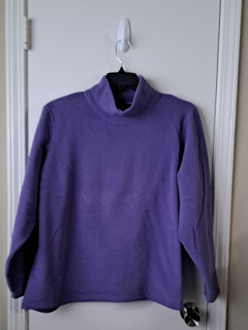 2X Lands' End Purple Turtleneck Fleece Pullover